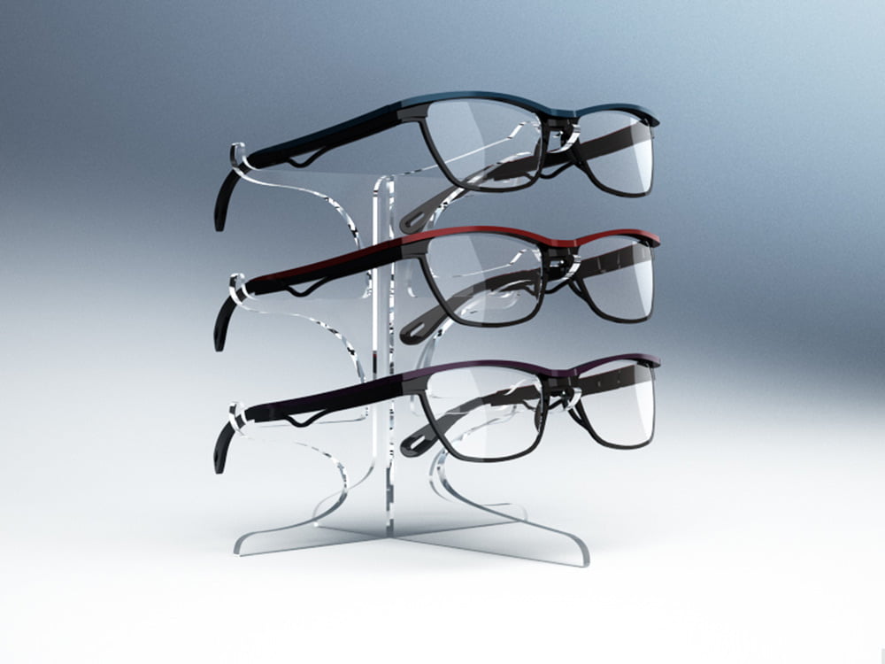 25 Pieces Clear Acrylic Slatwall Closed Interlocking Eyeglass Sunglass Holder